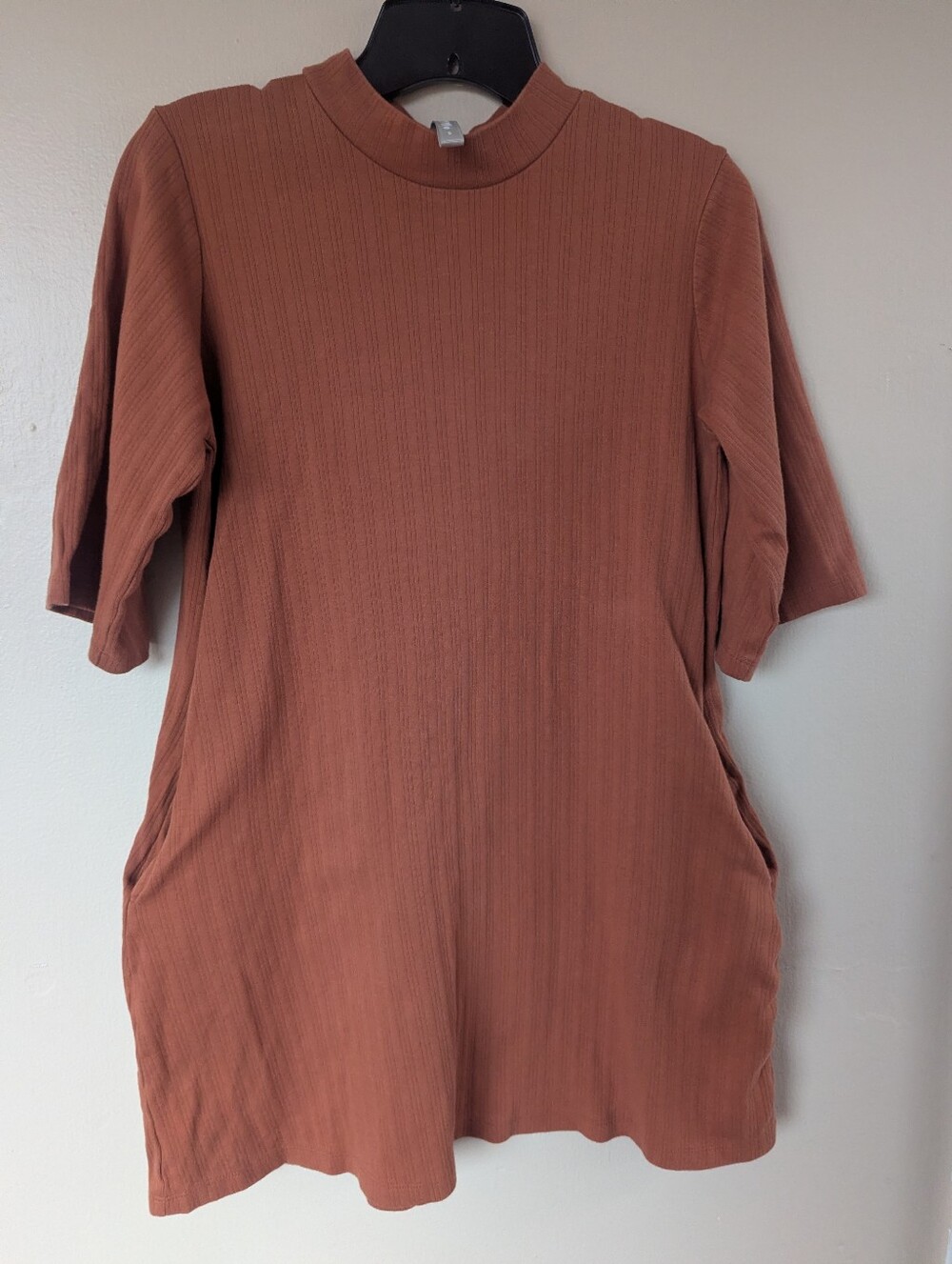 Mata Traders Rust Orange Cotton Sustainable T-shirt Dress (SIZE SMALL)